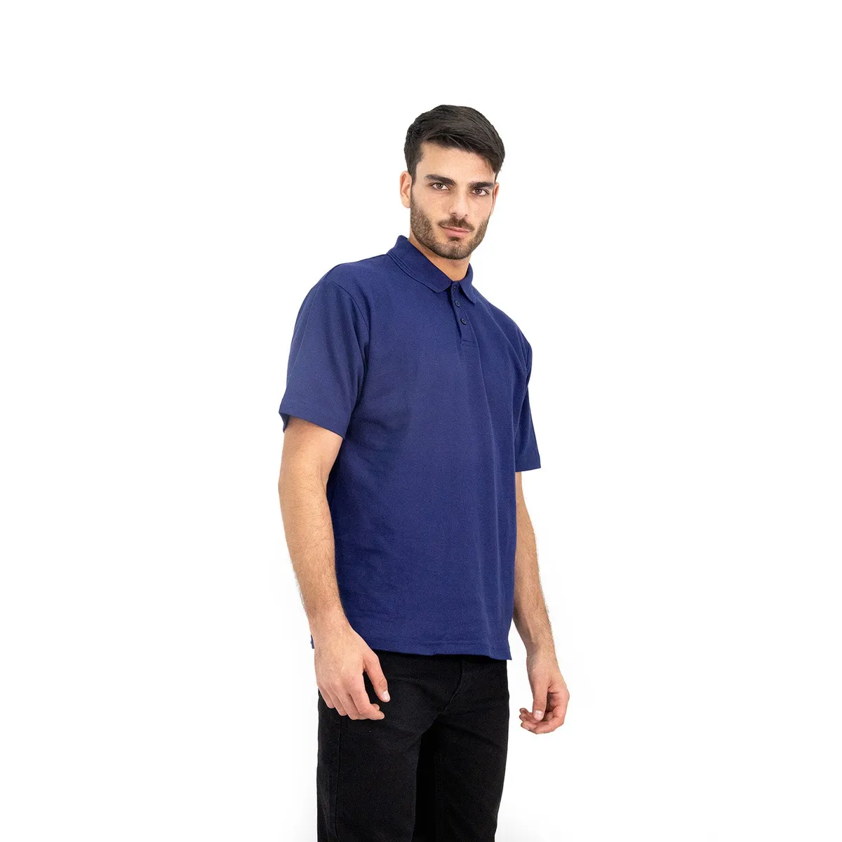 Polera Pique Quebec Manga Corta Azul